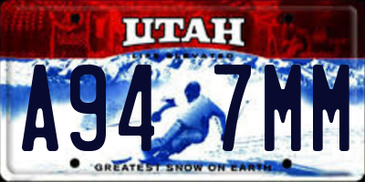 UT license plate A947MM