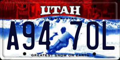 UT license plate A947OL