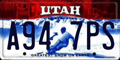 UT license plate A947PS