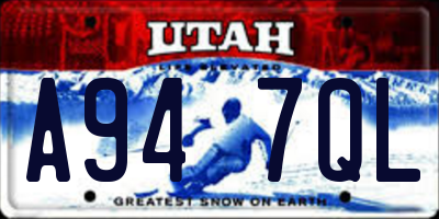 UT license plate A947QL