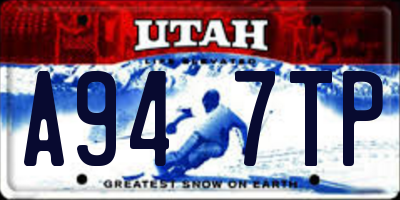 UT license plate A947TP