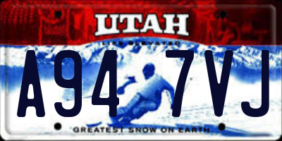 UT license plate A947VJ