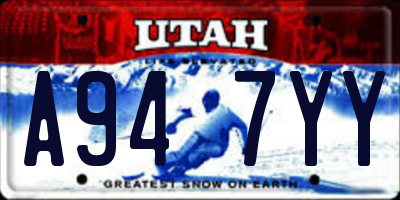 UT license plate A947YY