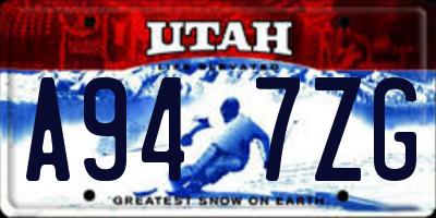 UT license plate A947ZG