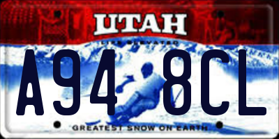 UT license plate A948CL