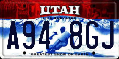 UT license plate A948GJ