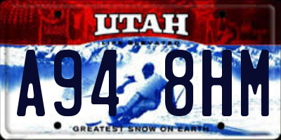 UT license plate A948HM