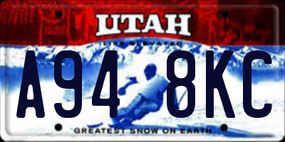 UT license plate A948KC