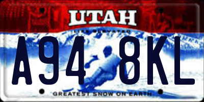 UT license plate A948KL