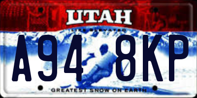 UT license plate A948KP
