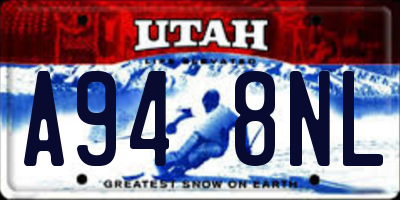 UT license plate A948NL