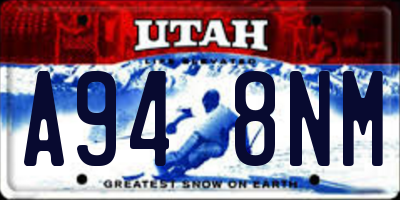 UT license plate A948NM