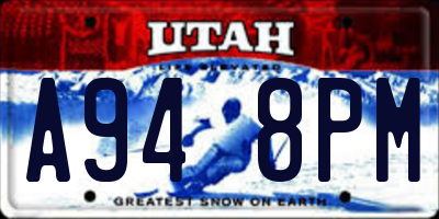 UT license plate A948PM