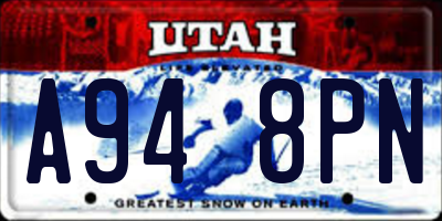 UT license plate A948PN