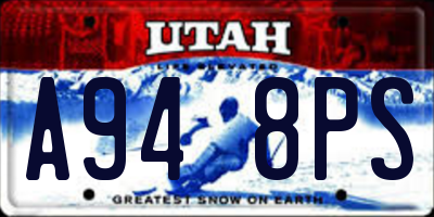 UT license plate A948PS