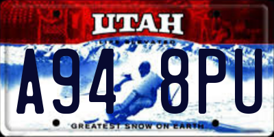 UT license plate A948PU