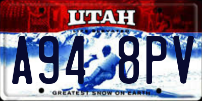 UT license plate A948PV