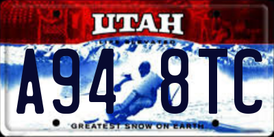 UT license plate A948TC