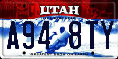 UT license plate A948TY
