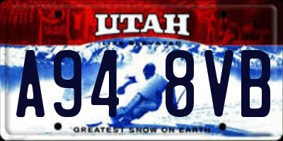 UT license plate A948VB