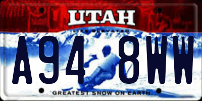UT license plate A948WW
