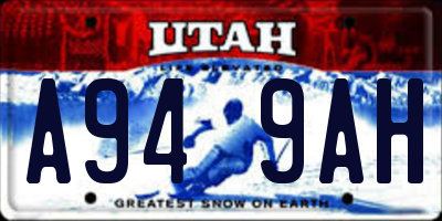 UT license plate A949AH