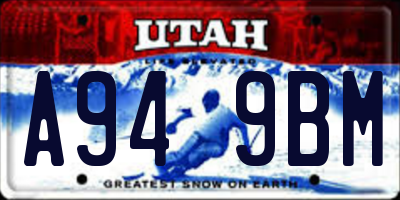 UT license plate A949BM