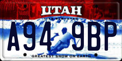 UT license plate A949BP