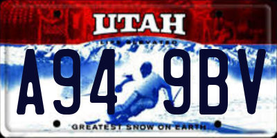 UT license plate A949BV