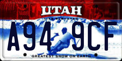 UT license plate A949CF