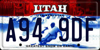 UT license plate A949DF