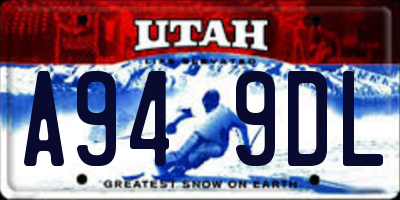 UT license plate A949DL