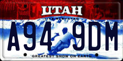 UT license plate A949DM