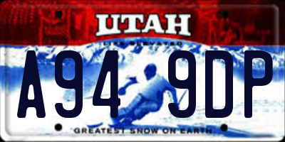 UT license plate A949DP