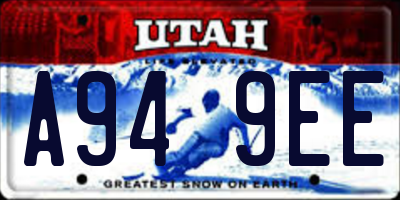 UT license plate A949EE