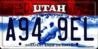 UT license plate A949EL