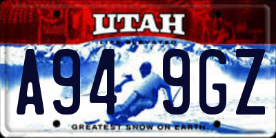 UT license plate A949GZ
