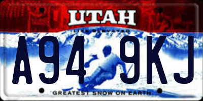 UT license plate A949KJ