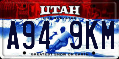 UT license plate A949KM