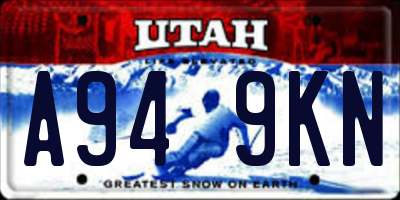 UT license plate A949KN