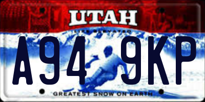UT license plate A949KP