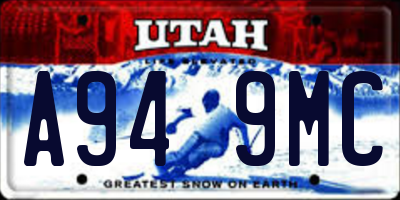 UT license plate A949MC