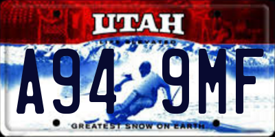 UT license plate A949MF