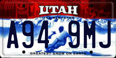 UT license plate A949MJ
