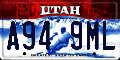 UT license plate A949ML