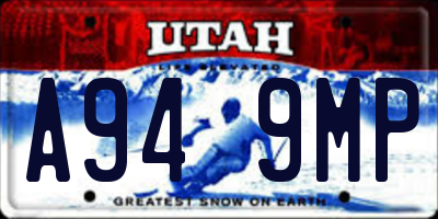 UT license plate A949MP
