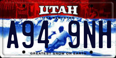 UT license plate A949NH