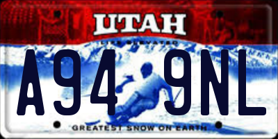 UT license plate A949NL