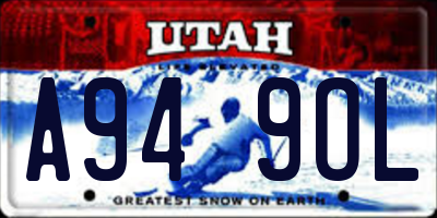UT license plate A949OL
