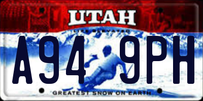 UT license plate A949PH